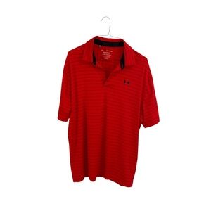 Under Armour Play Off Polo Heatgear Men’s Orange Golf Shirt Size XL